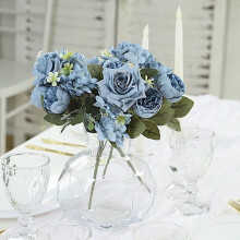 Silk Peony Rose Hydrangea Bouquets 12 in (2 pcs)