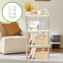 4-Tier Light Duty Shelving Unit (16.14"x8.46"x31.3") – Metal & Plastic, No-Tool Assembly, for Kitchen, Pantry, Bathroom, Garage, Closet, Books &