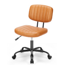 Silla de oficina para interiores con respaldo bajo y altura regulable, color marrón.