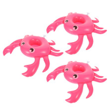 Worgeous Rosy Crabshape Drink Floaties Inflatable Pool Cup Holder Made of PVC Stable and Fun for Pool 3Pcs