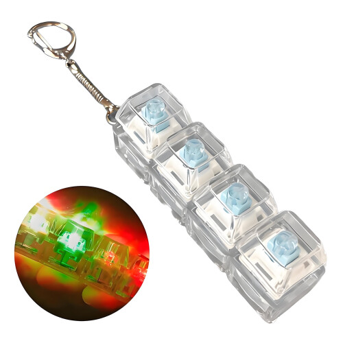 Fidget Clicker Πληκτρολογίου, Φώτα LED, Fidget Clicker Πληκτρολογίου με Σχεδιασμό Μπρελόκ, Λευκό