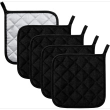 Topflappen aus Baumwolle, hitzebeständig, gesteppt, 5er-Set