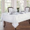 Scalloped Damask Tablecloth 60 x 84 Inch Ivory 1