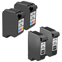 Juego de cartuchos de tinta Inks4PK de repuesto para 45 51645A y 78C6578D: 2 negros y 2 de color.