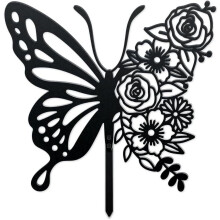 Estacas metálicas de mariposa para jardín – Decoración negra para exteriores, césped y patio, estatuas de silueta bohemia, compatibles con