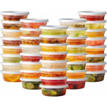 16 oz Clear Plastic Deli Containers with Lids (48 Pack)