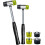 Double-Head Plastic and Rubber Hammer 2-Pack with 4 1