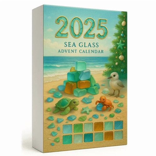 Adventskalender met kerstboom van zeeglas – 24Handmade