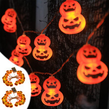 PRETXORVE Halloween Decoratie, Halloween Lichtslinger met LED-verlichting voor binnen- en buitendecoratie, geschikt voor de feestdagen, pompoen.