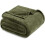 Fleece Blanket Twin Size 90x66 in Olive Green 1