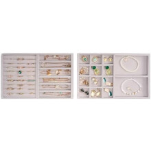 Stackable Jewellery Organizer Trays – 4-Piece Grey Set