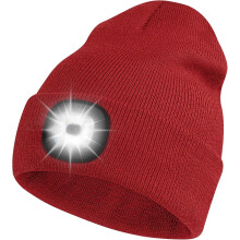 LED-Mütze mit Licht, wiederaufladbare Stirnlampe, geeignet für Outdoor-Aktivitäten – warme Strickmütze für Männer, Frauen und Jugendliche