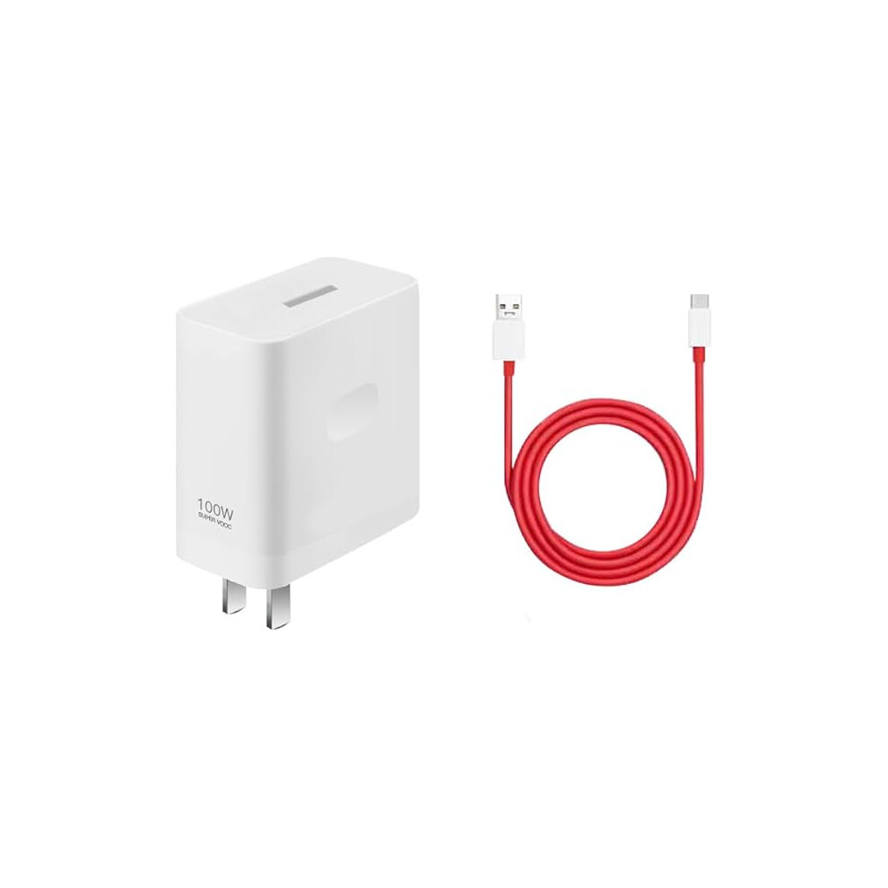 100W Super Vooc Charger Compatible With Oneplus Ace 12, Nord 2 5G, 11 Pro, 9Rt, 9, 9R, 8T+ 5G, 8T Â 11V/9A Warp Fast Wall Charger (2M) 9555307400561