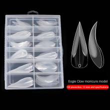 120Pcs Curved Stiletto Nail 3D Eagle Claw Sculptural Nails Molds Quick Building Full Cover Nail Molds Nail Extension Forms