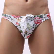 Herren-Badehose, Herren-Badeunterwäsche, niedrig geschnittene Badehose mit Aufdruck, glatte Herren-Badehose, sportliche Herren-Badehose