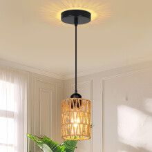 Rattan Pendant Light for Kitchen Island – Hand-Woven Boho