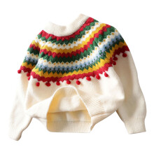 Niedlicher, einfarbiger Pullover für Jungen und Mädchen, dick, lässig, warm haltend, lange Ärmel, Rundhalsausschnitt, für Kinder von 1-6 Jahren