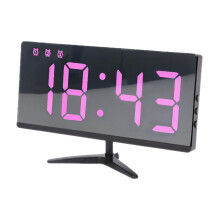 Digital Alarm Clock with LED Mirror Display, USB Charging &