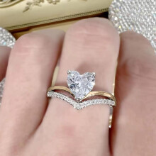 Herzförmiger Zirkonia-Ring, Legierungsfassung, passend zum Verlobungsstil – Modeschmuck für Heiratsanträge und besondere Anlässe