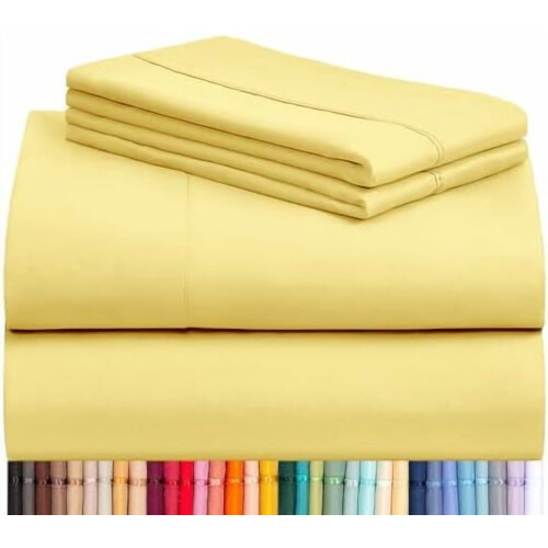 Microfiber Queen Sheet Set Deep Pocket 4-Piece