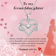 Granddaughter Necklace From Grandmom - Filled with Love - Necklace for Granddaughter on Birthday, Christmas, Graduation, Wedding, or Valentine's Day