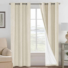 Blackout Linen Curtains 100"W x 84"L