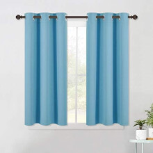 Blackout Curtains with Silver Grommets, Teal Blue, 34x60