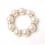 Conjunto de 12 anéis de guardanapo com pérolas e strass prateados. 3