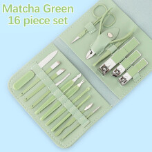 Professional 12-Piece Manicure Set with Stainless Steel Nail Clippers, File & Case—compatible with Sharp