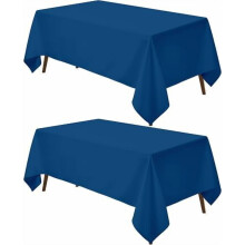 Lot de 2 nappes rectangulaires (229 x 335 cm), bleu roi, polyester lavable en machine – pour les repas, les fêtes, les mariages, les restaurants
