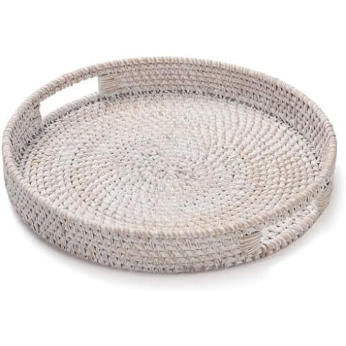 Δίσκος σερβιρίσματος από ρατάν 30cm x 5cm με κομμένες λαβές