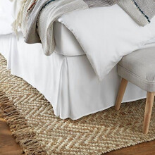 Full Size Pleated Bed Skirt in Bright White