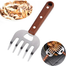 Long Handle Meat Divider Bear Claw Fork, Stainless Steel for BBQ and Kitchen, Ergonomic Grip for Shredding Pork Beef Chicken