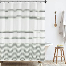 Black and White Striped Shower Curtain 70x72 in