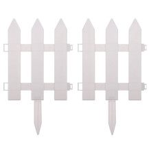White Picket Fence for Garden Decoration - 2 Sets