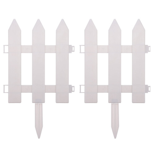 White Picket Fence for Garden Decoration - 2 Sets
