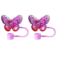 2Pcs Butterfly Straw Covers 10mm Straw Topper for 30/40 Oz Tumbler Reusable Drinking Straw Caps Eco-Friendly Cup Accessories