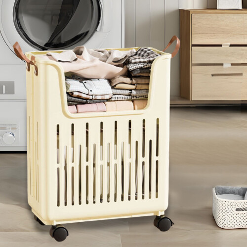 Panier à linge pliable à roulettes 50 L ventilé