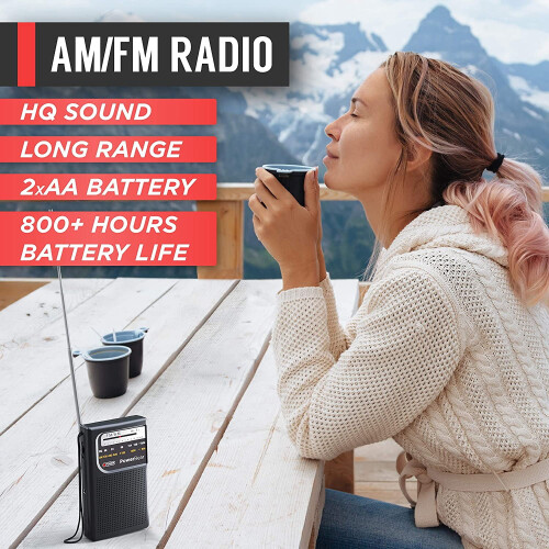 Φορητό ραδιόφωνο AM/FM με 2 μπαταρίες AA 1