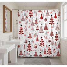 Christmas Tree Shower Curtain, Polyester, 70 x 70 in
