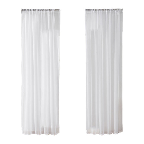Sheer Curtains Solid Color Lightweight 2-Pack Rod Pocket 1