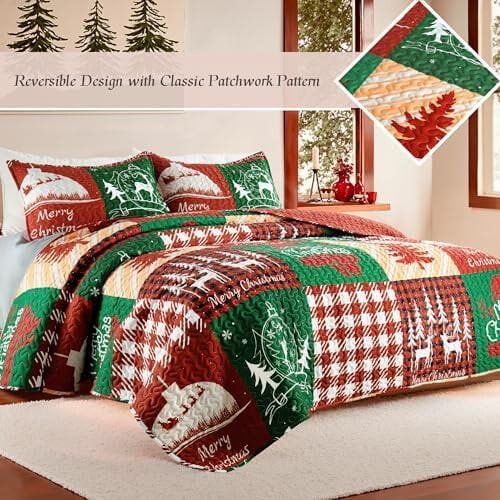 Πάπλωμα Patchwork King Size, Μαλακό Boho Αναδιπλούμενο Ελαφρύ Κάλυμμα για Όλες τις Εποχές, 1