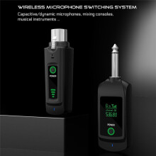 Trasmettitore e Ricevitore XLR per Microfono Wireless 2.4G per Sistema Wireless per Microfono Dinamico per Chitarra, Basso, Mixer Audio B