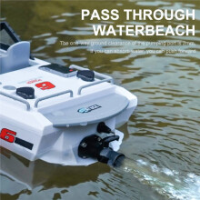 Bateau Radiocommandé 1/12 2,4 GHz, Moteur Brushless, Karting, Jet, Modèle Réduit de Bateau de Course Haute Vitesse, Blanc