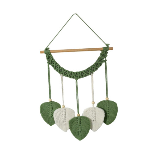 Boho-Blatt-Makramee-Wandbehang aus Baumwolle 2