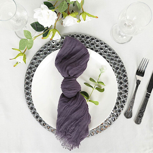 Serviettes de table en gaze de coton BalsaCircle5Pieces violettes 21" 1