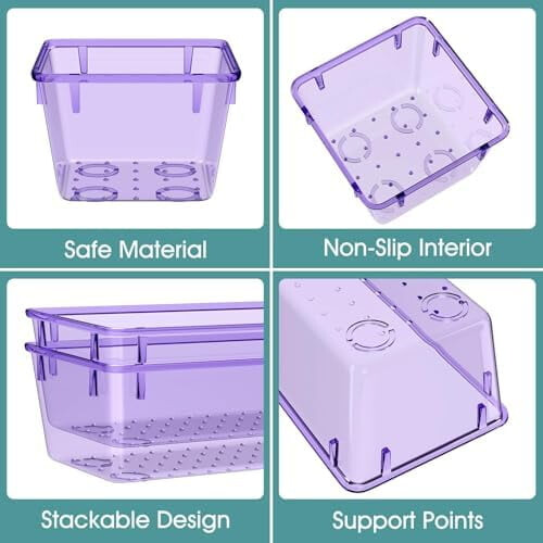 Set di 25 organizer per cassetti in plastica trasparente 1