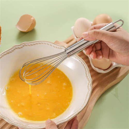 2Pcs Stainless Steel Handheld Egg Beater! Quick & Egg Whipping Ergonomic Round Handle Baking Tool One Size 2