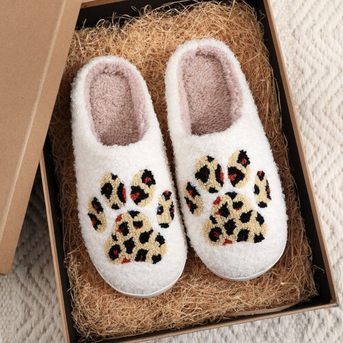 Leopardprintede hjemmesko med memory foam til kvinder og mænd 1