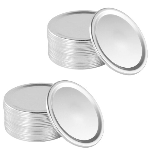 Pacote com 24 tampas de lata de boca regular de 70 mm para conservas 2